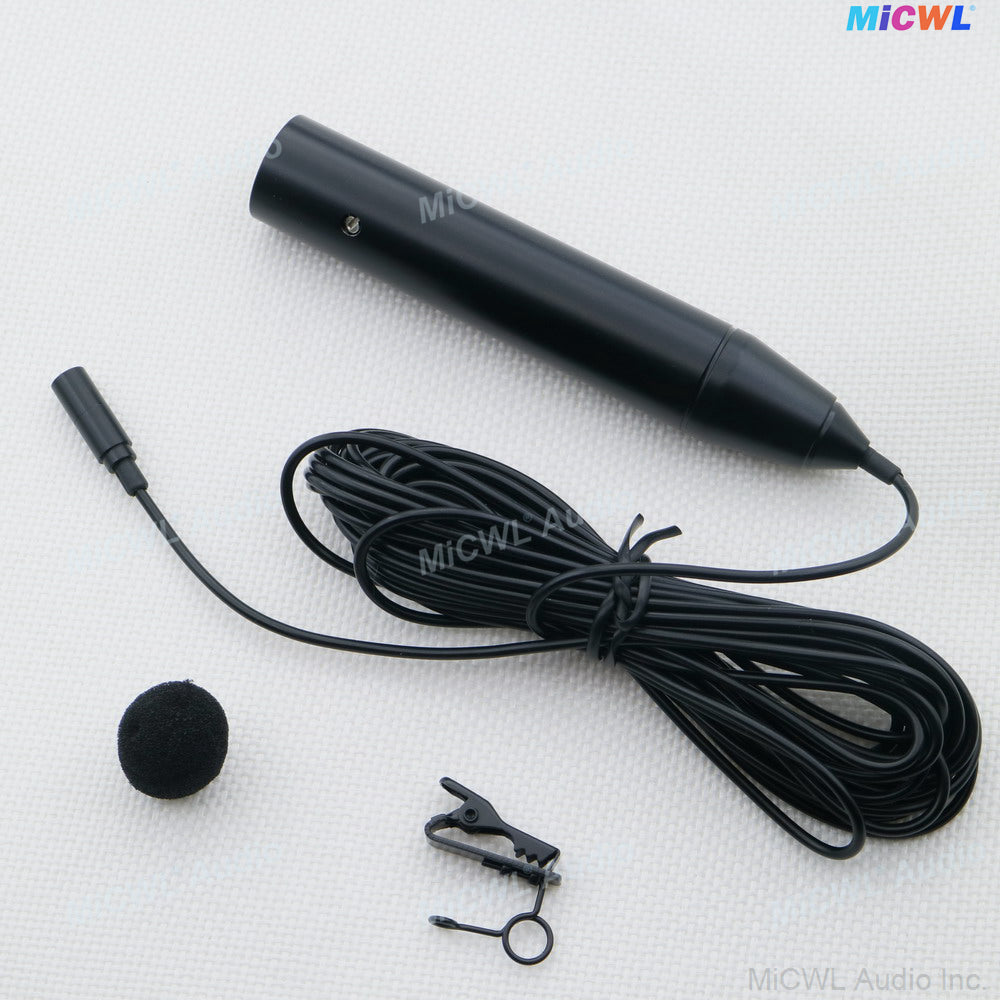 Professional HM501 XLR Lavalier Microphone with Phantom Power 3-Pin Tie Clip Lapel Mic for Interviews, Presentations, Podcasting & Broadcast Black