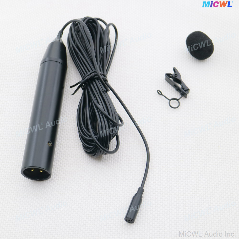 Professional HM501 XLR Lavalier Microphone with Phantom Power 3-Pin Tie Clip Lapel Mic for Interviews, Presentations, Podcasting & Broadcast Black