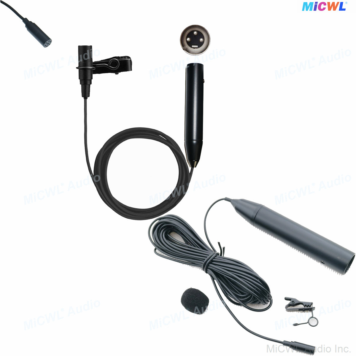 Professional HM501 XLR Lavalier Microphone with Phantom Power 3-Pin Tie Clip Lapel Mic for Interviews, Presentations, Podcasting & Broadcast Black