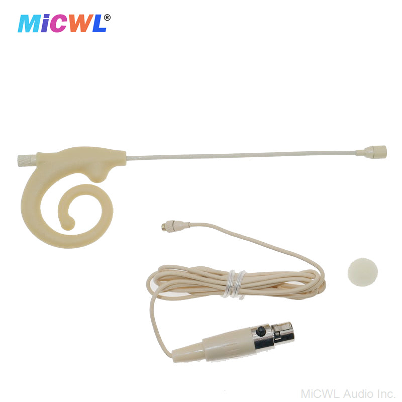 Beta-12 Snail Earset Microphone – 3.5mm Locking TA4F Connector for Sennheiser & Shure Wireless Bodypack Transmitters | Lightweight, Adjustable Headset Mic for Presenters, Fitness Instructors & Broadcasters