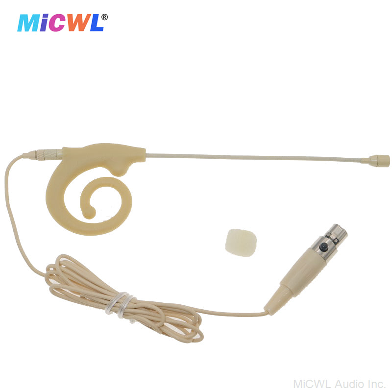 Beta-12 Snail Earset Microphone – 3.5mm Locking TA4F Connector for Sennheiser & Shure Wireless Bodypack Transmitters | Lightweight, Adjustable Headset Mic for Presenters, Fitness Instructors & Broadcasters