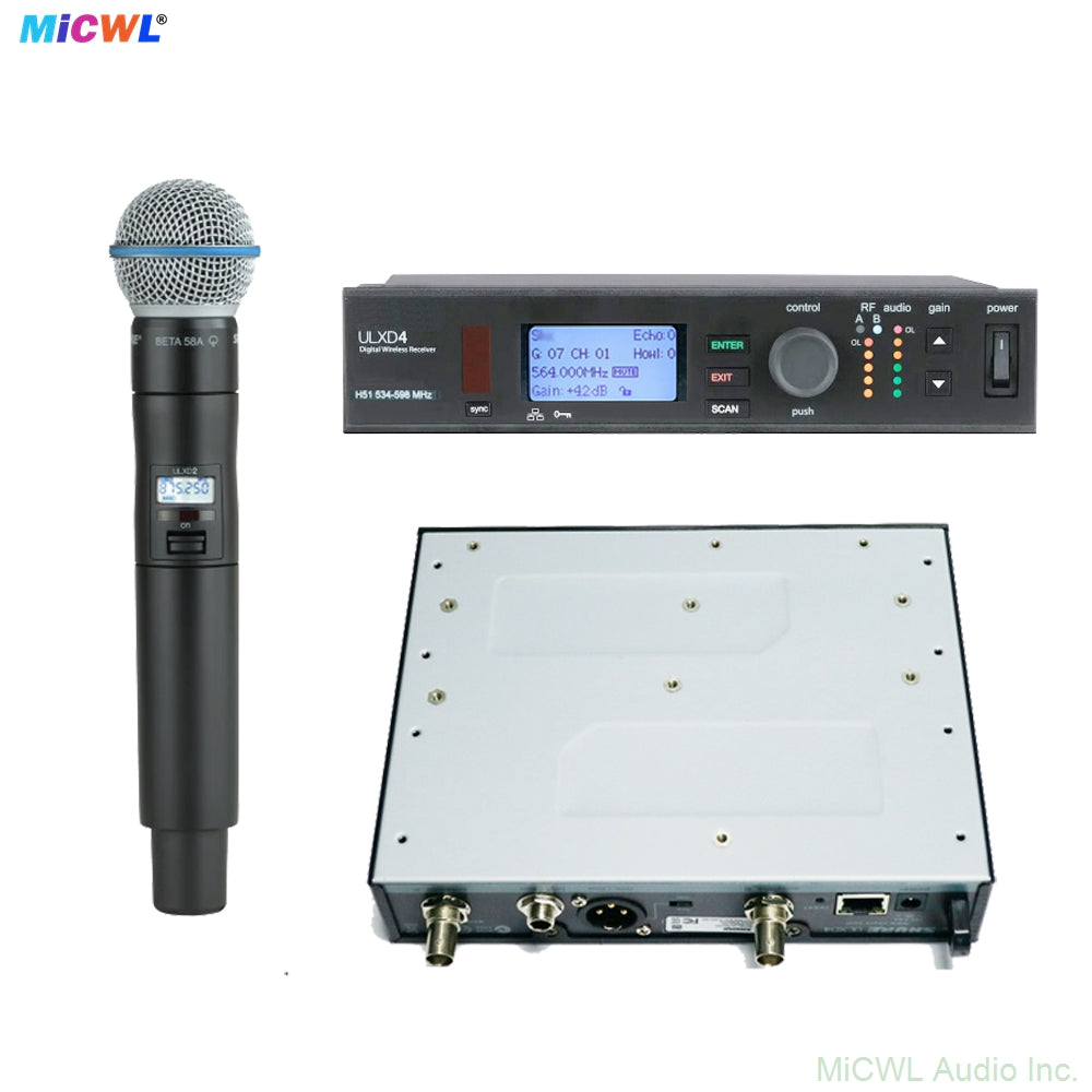 ULXD24/BETA58 Complete Wireless Kit ULXD4 Rack Receiver Beta58 Handheld For Live Sound, Church, Conference