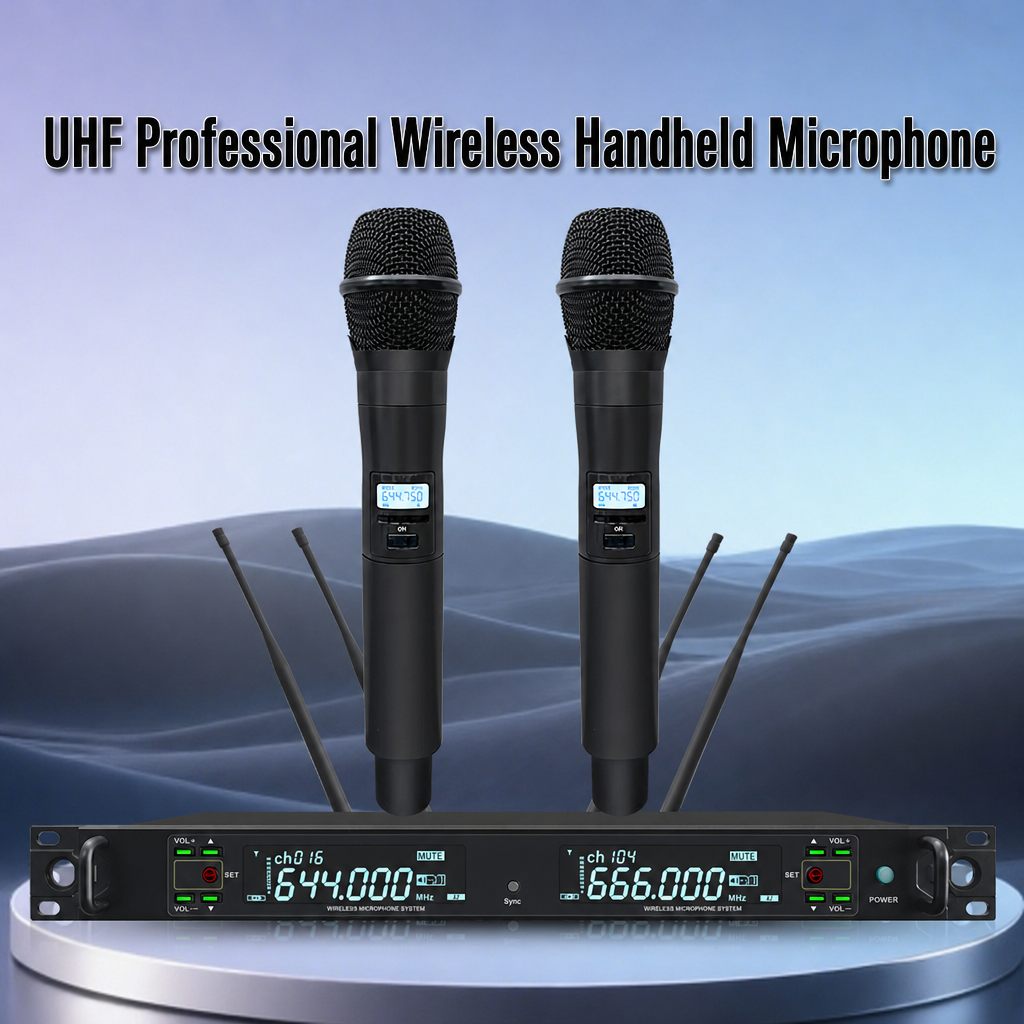 WH-600 UHF professional wireless handheld microphone system on stage