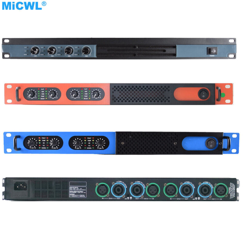 MiCWL Advanced 4 Channel Digital Power Amplifier Stage Home Karaoke 5200W PEAK - MiCWL Audio Inc