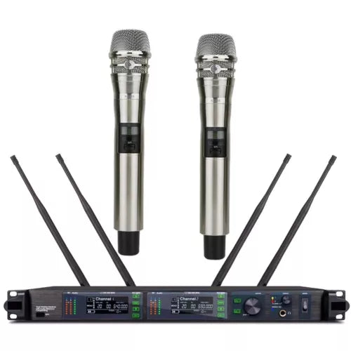 New 2 Silver KSM8 Handheld Wireless Microphone System Stage Sing Karaoke AD4D-II - MiCWL Audio Inc