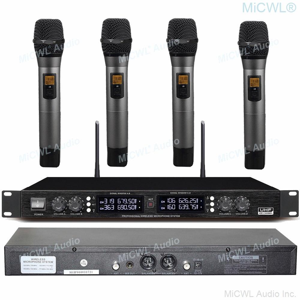 Pro 400 Channel UHF Digital Conference Microphone System 4 Desktop 4 Handheld 4 Headset Mics Sets MiCWL D3840 - MiCWL Audio Inc