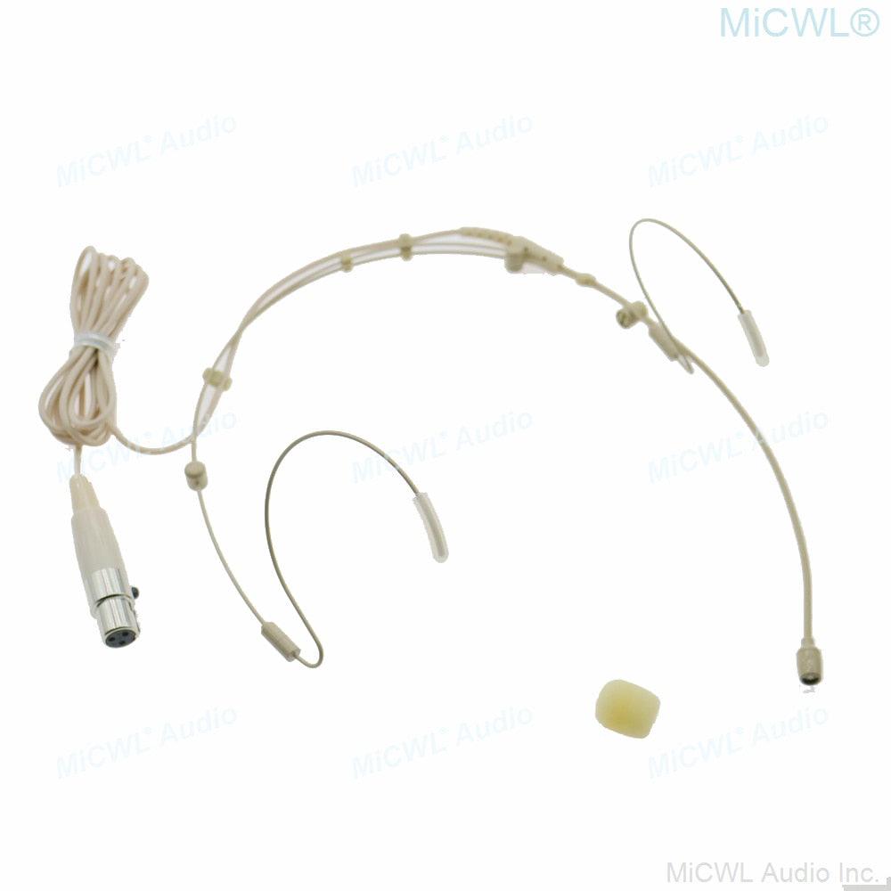 Foldable Frame SL HeadMic 2 Cardioid Microphone For Sennheiser AKG Samson Shure Wireless Mic System Mini XLR 3Pin TA4F Folding - MiCWL Audio Inc