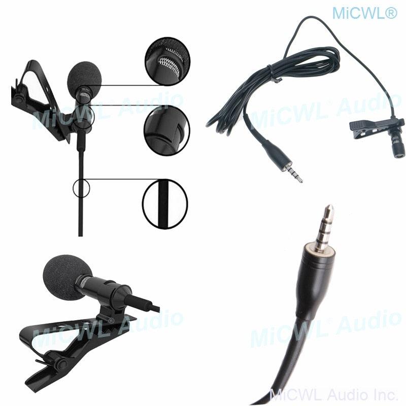 Cardioid Clip-On Lavalier Microphone Lapel Wireless Standard 3.5mm TRRS Stereo for Mobile Phone - MiCWL Audio Inc