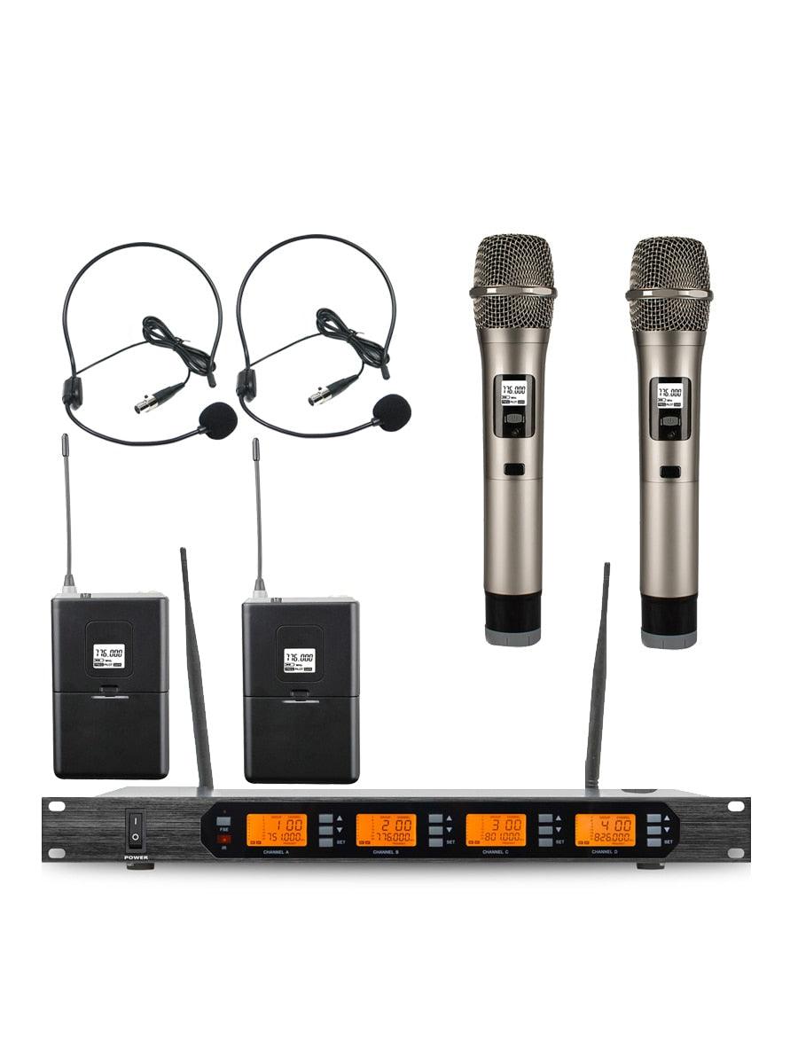 MiCWL Audio ACT707 Digital Wireless Karaoke Microphone System ULXD4 4 Channel Handheld Headset Lavalier Gooseneck Stage Sets - MiCWL Audio Inc