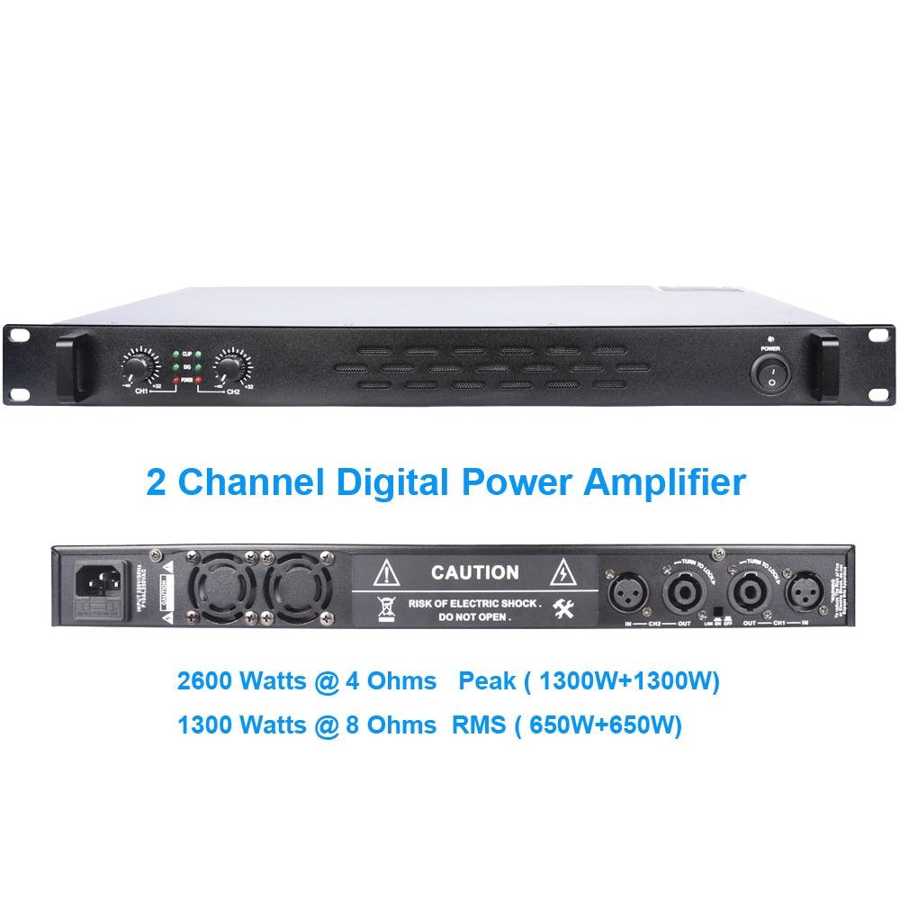 MiCWL Audio Dual Channel 2600W Digital Amplifier 4 Channel 6400 Watts High Power AMP 1U 19 inch Design - MiCWL Audio Inc