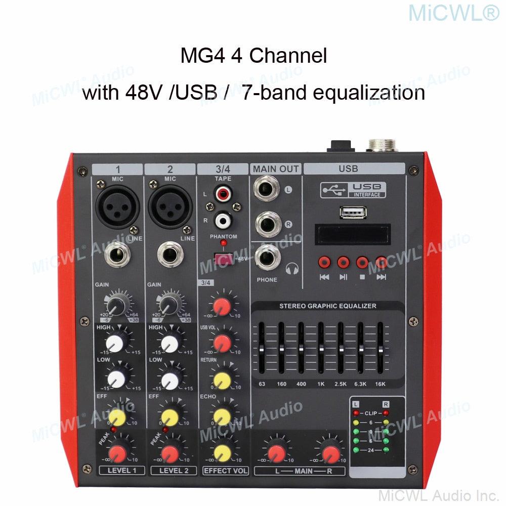 YAMAH MG6 6 Channel Bluetooth DJ Karaoke Laptop Live Mixer 4+2 Sound Card Mixing Console with USB 48V Phantom 7-Brand EQ - MiCWL Audio Inc
