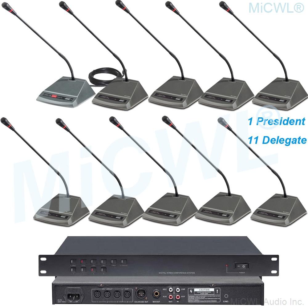 CCS200 Wired Table Gooseneck Conference Microphone System Meeting Room Solutions President Delegate Mics MiCWL A350M-A04 - MiCWL Audio Inc