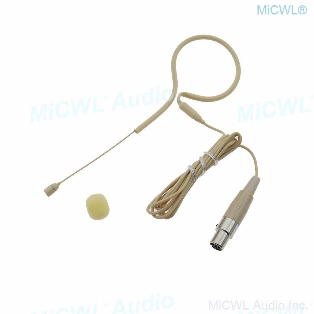 Luxury Single ear Headset Audio Microphone For Shure PGXD ULXD SLX BeltPack XLR mini 4Pin Beige Black 2 color - MiCWL Audio Inc