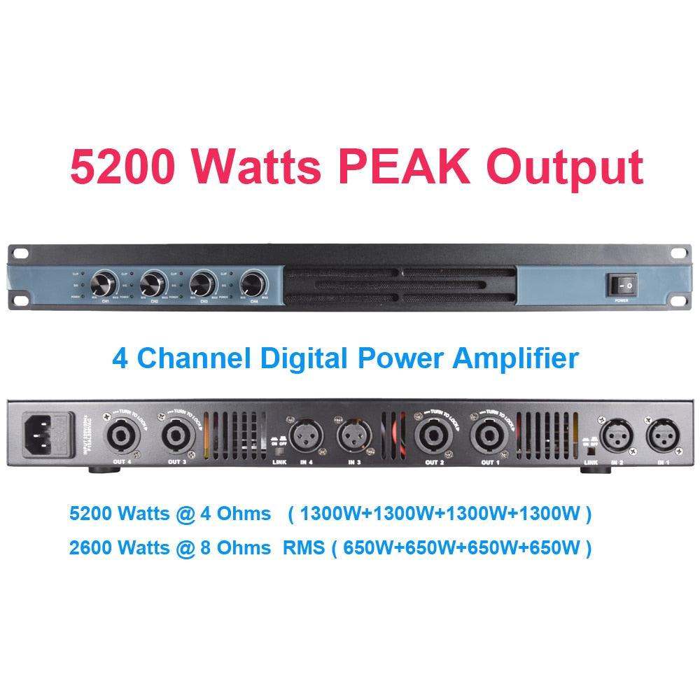 MiCWL 6400W Digital Power Amplifier 4 Channel 5200 Watts 2 Power Versions Speaker PreAMPs AMP Blue Orange - MiCWL Audio Inc