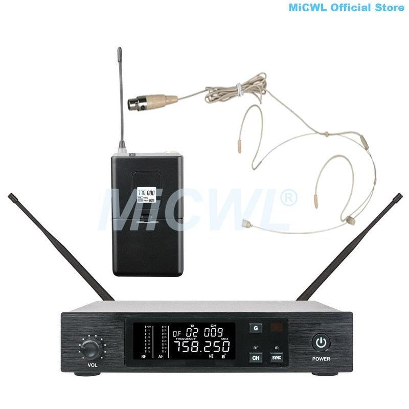 MiCWL D100 UHF Wireless Audio Microphone Karaoke Stage Home Church School Headset Handheld Lavalier Microphones System - MiCWL Audio Inc