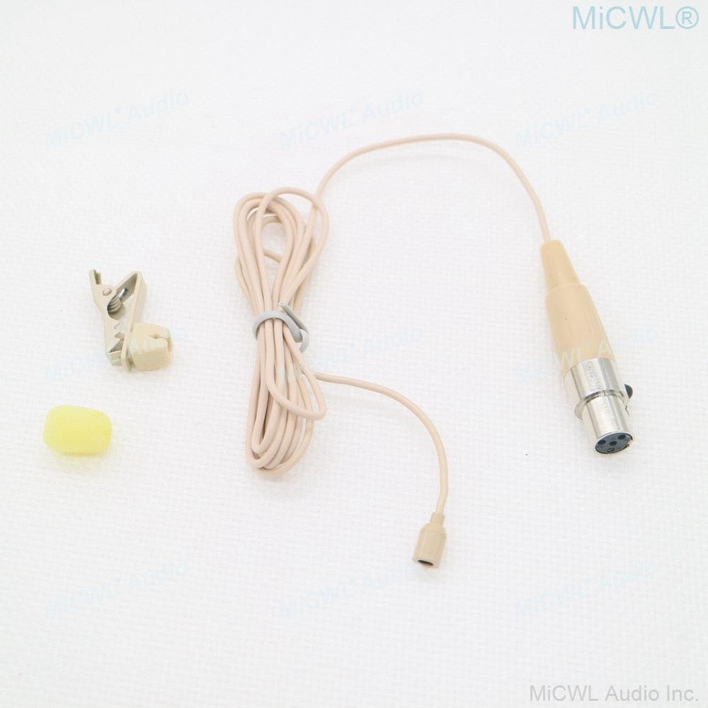 Replaceable Tie Clip Lapel Microphone For AKG Shure Audio-Technica Sennheise MiPro Wireless Beige Omnidirectional Mic Mike Mini - MiCWL Audio Inc