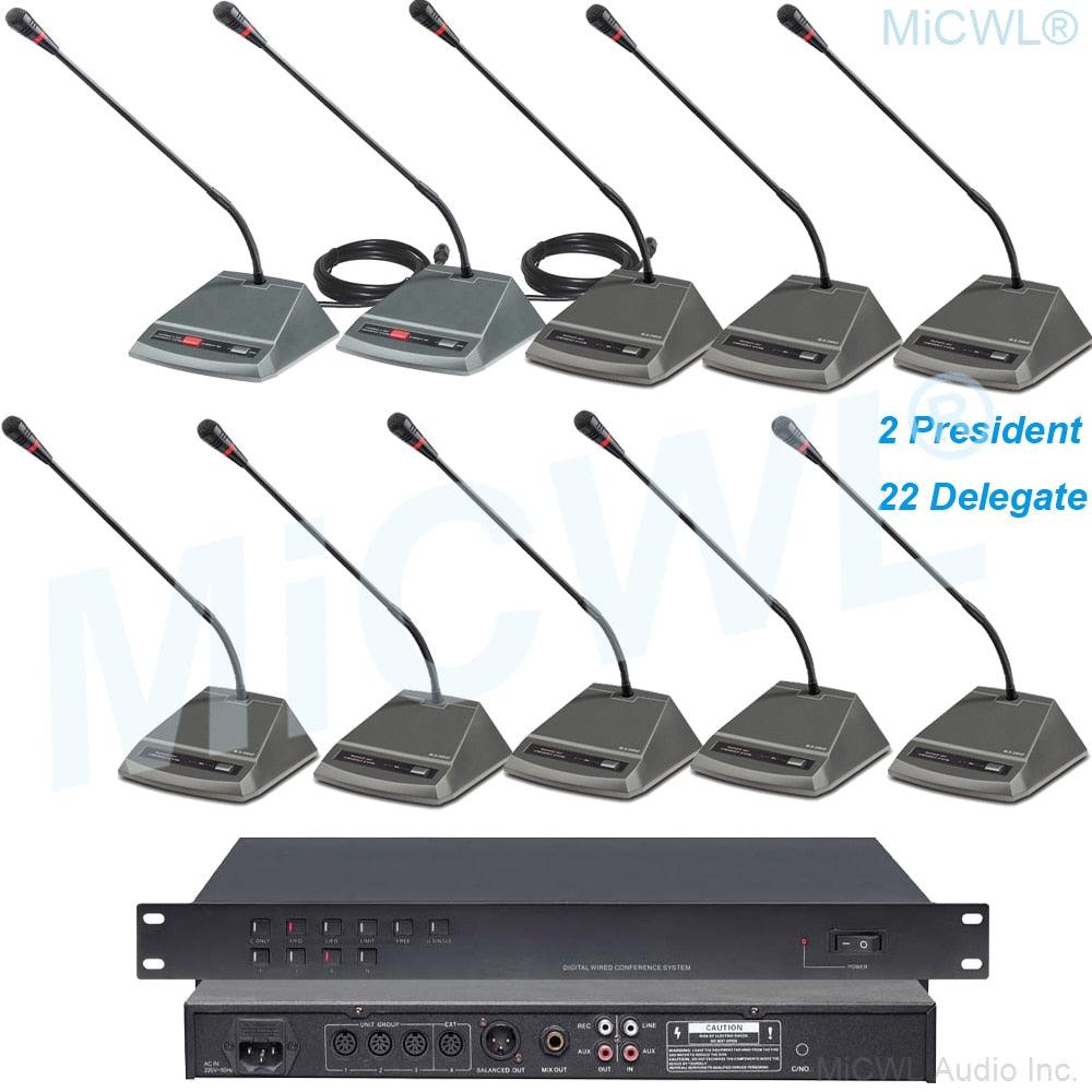 CCS200 Wired Table Gooseneck Conference Microphone System Meeting Room Solutions President Delegate Mics MiCWL A350M-A04 - MiCWL Audio Inc