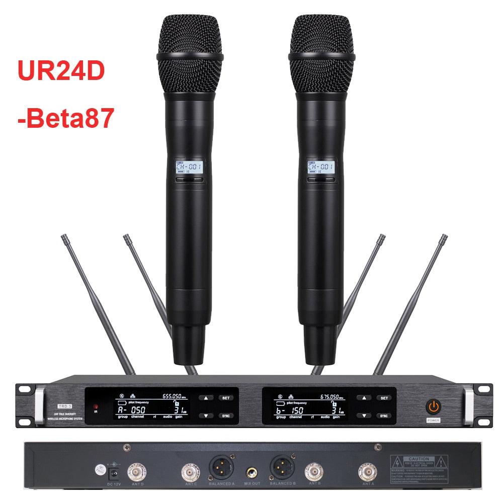 Professional UR24D Digital Wireless Top Quality Condenser Microphone Beta87 System KSM8 SKM9000 True Diversity Aerial 500m Range - MiCWL Audio Inc