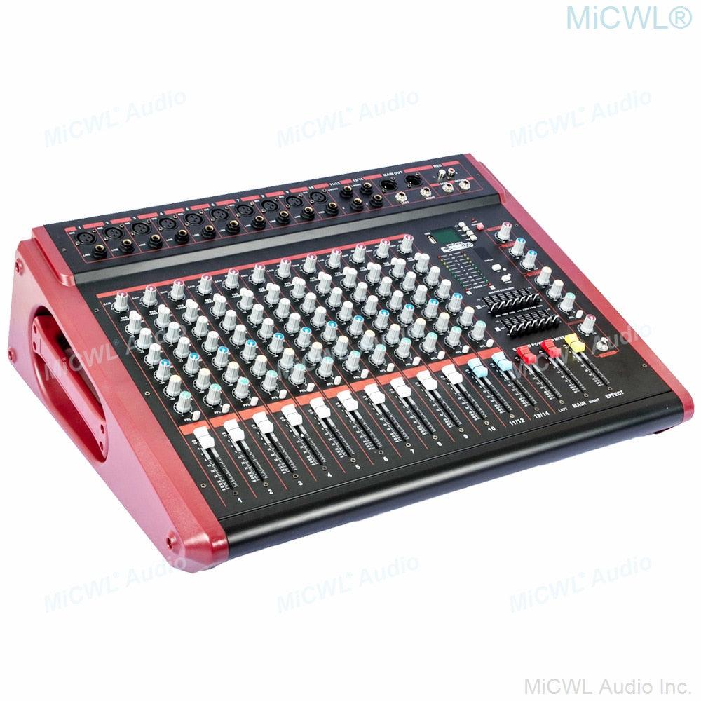 MiCWL 14 Channel New Generation 2800W Audio Mixer 12-Way Mixing Console Karaoke Music Live 2800 Watt 2-Ch Power Amplifier - MiCWL Audio Inc
