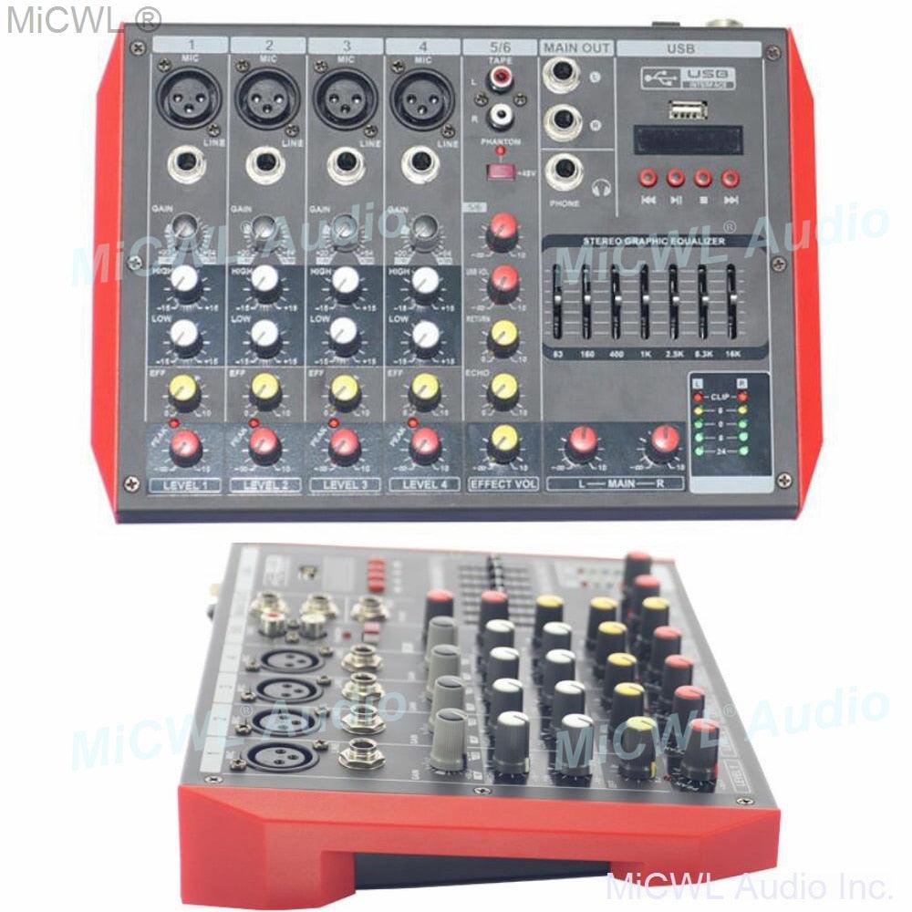 Pro MG12 Bluetooth Portable 12 Channel Audio Mixer Sound Mixing Console USB MP3 7-Band EQualizer DJ Live Mixer MG6 6 Channel - MiCWL Audio Inc