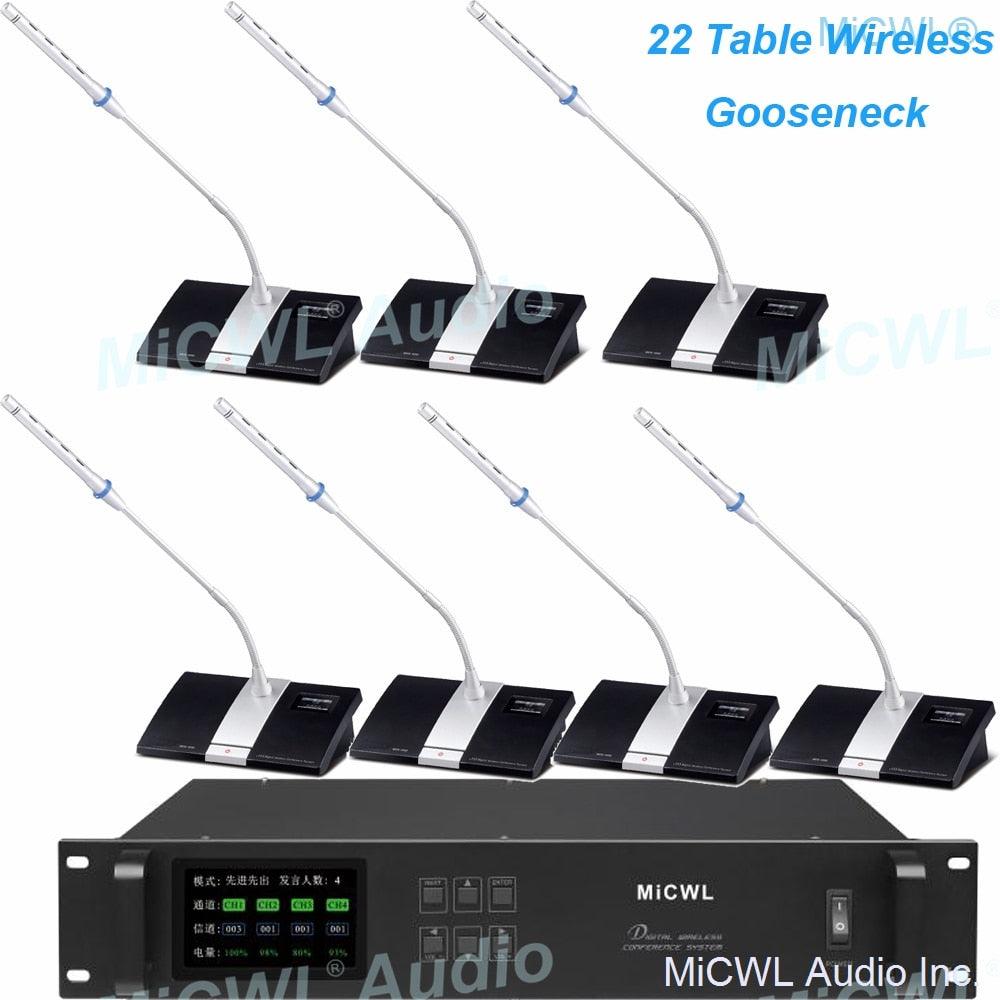 ADN Digital Wireless Manager Conference Microphone Discussing System Desktop Gooseneck President Delegate Mics MiCWL A10M-A103 - MiCWL Audio Inc