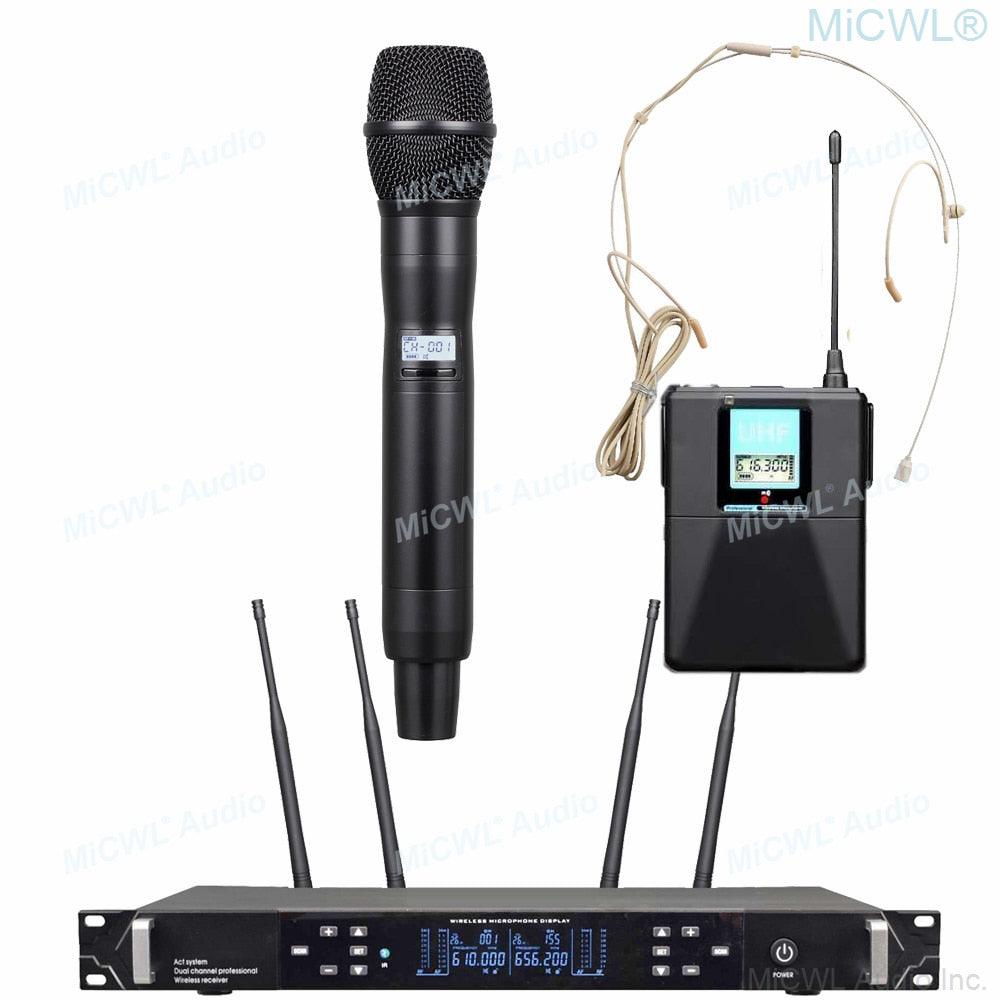 Pro UR4D Beta87 Dual Channel Digital Wireless Microphone Receiver System H4 J4 530-580 MHz True Diversity Microfones - MiCWL Audio Inc