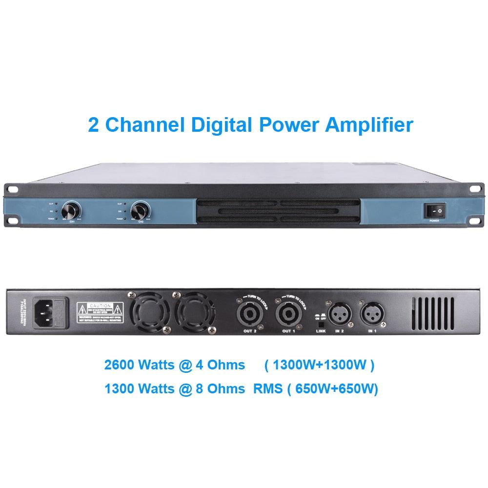 MiCWL Audio Dual Channel 2600W Digital Amplifier 4 Channel 6400 Watts High Power AMP 1U 19 inch Design - MiCWL Audio Inc