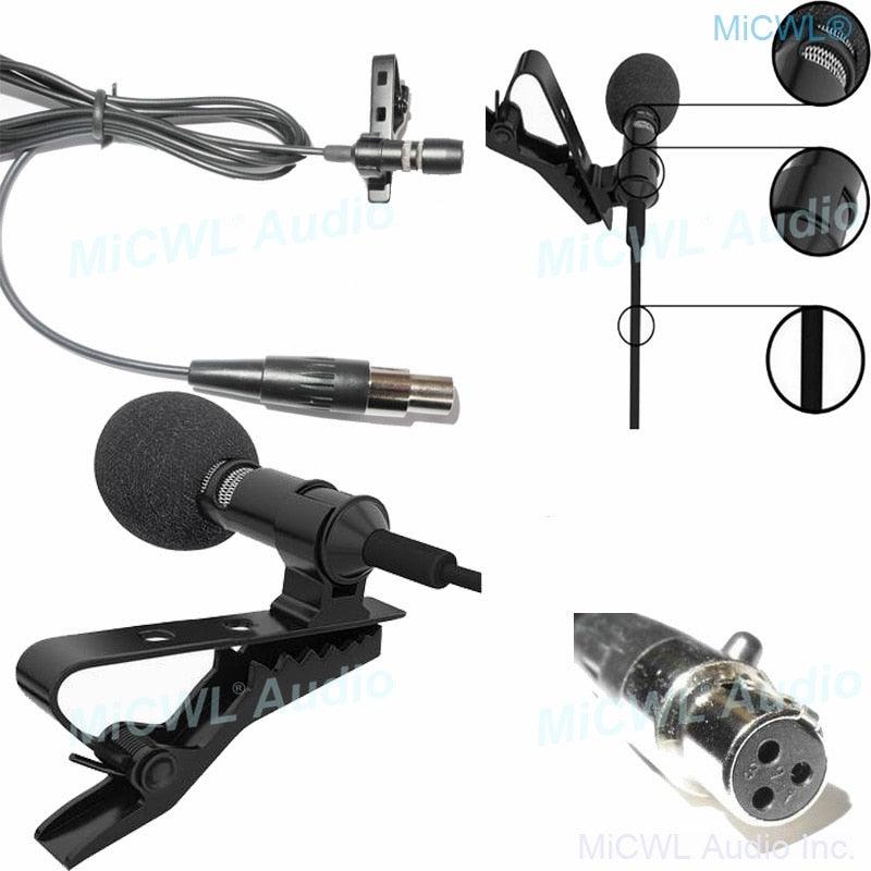 MiCWL T60 Best Tie Clip-On Lavalier Microphone For Sennheiser Shure AKG Audio-Technica MiPro Samson Wireless System 2m Cable - MiCWL Audio Inc