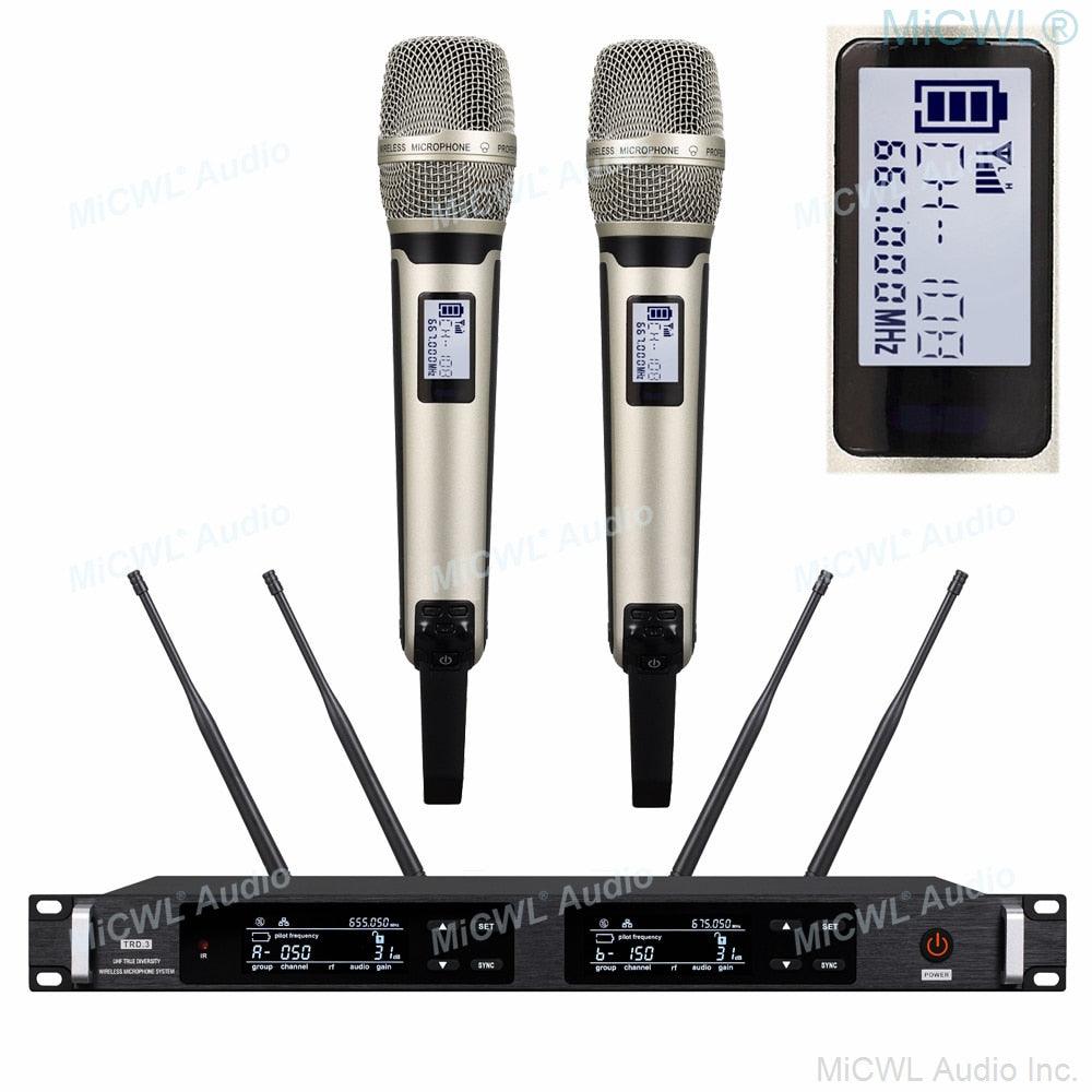 Pro UHF 300 Channel Digital Wireless Microphone System 2 KSM9 Condenser Capsule Handheld True Diversity Stage Vocal Concert Mics - MiCWL Audio Inc