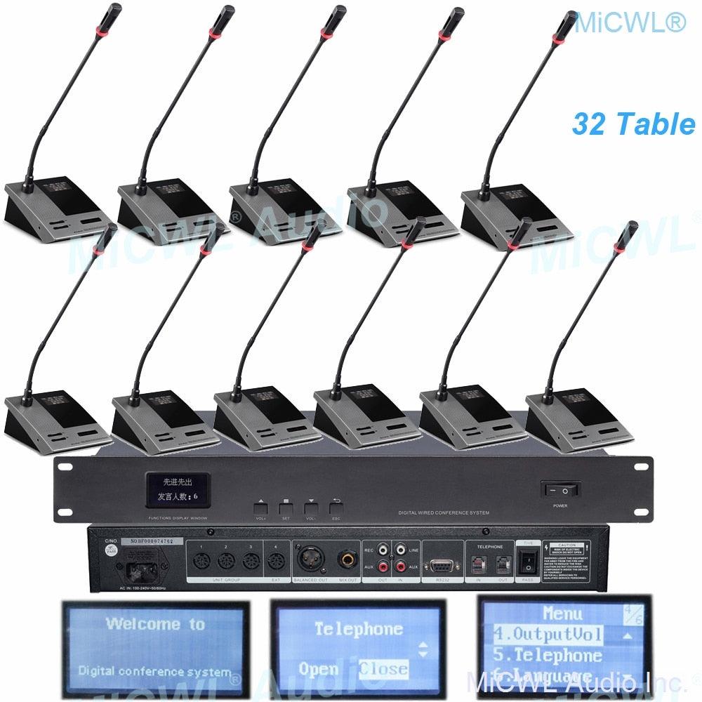 Pro MXC630 Digital Desktop Gooseneck Microphone Conference Room System President Delegate Built-in speaker MiCWL A351M-A3516 - MiCWL Audio Inc