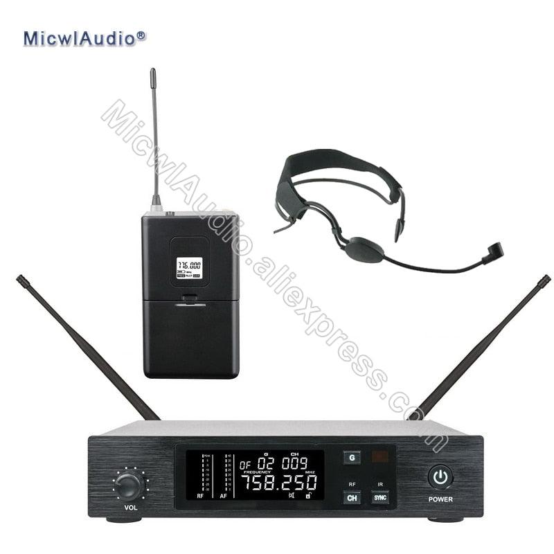 Stage Performance Wireless Microphone UHF System Transmitter Sets With Handheld Headset Lavaliver Musical Instrument ForBodypack - MiCWL Audio Inc
