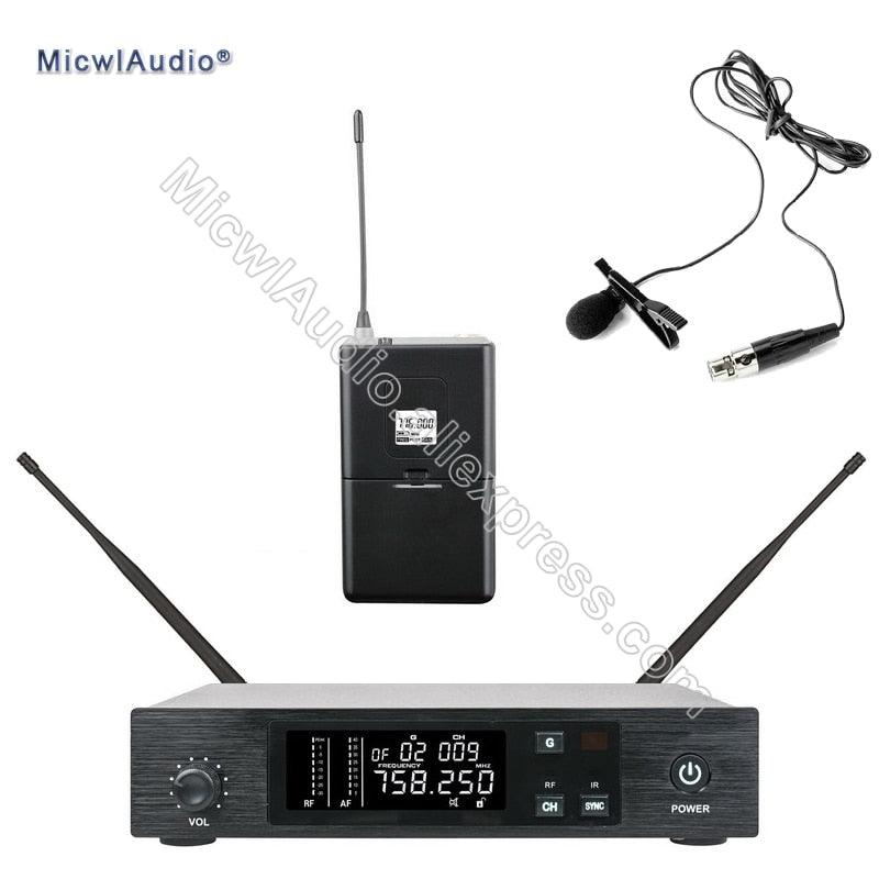 Stage Performance Wireless Microphone UHF System Transmitter Sets With Handheld Headset Lavaliver Musical Instrument ForBodypack - MiCWL Audio Inc