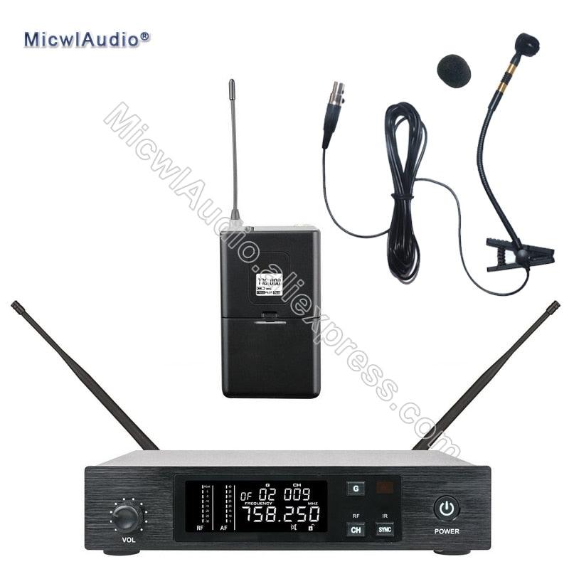 Stage Performance Wireless Microphone UHF System Transmitter Sets With Handheld Headset Lavaliver Musical Instrument ForBodypack - MiCWL Audio Inc