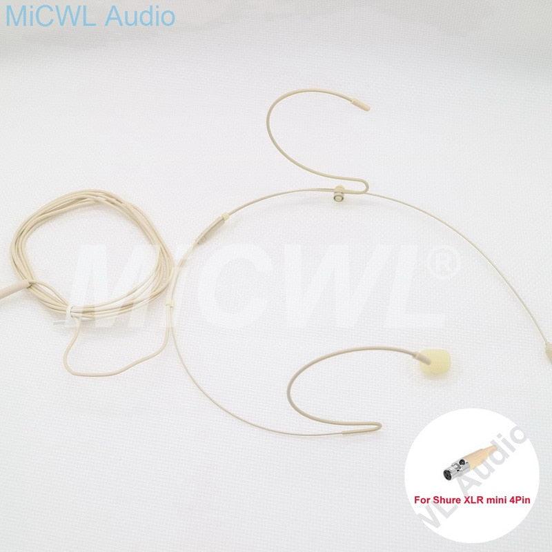 Head Worn Omni-directional Beige Headset Microphone For Sennheiser Shure AKG Samson Audio Technica Mipro 3.5 External Lock - MiCWL Audio Inc