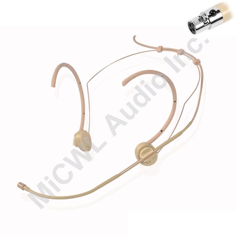 Complexion Foldable Dual Hook Head Headset Microphone For For SennHeiser G1 G2 G3 Wireless 3.5mm Lock Stereo Shure ULX SLX AKG - MiCWL Audio Inc
