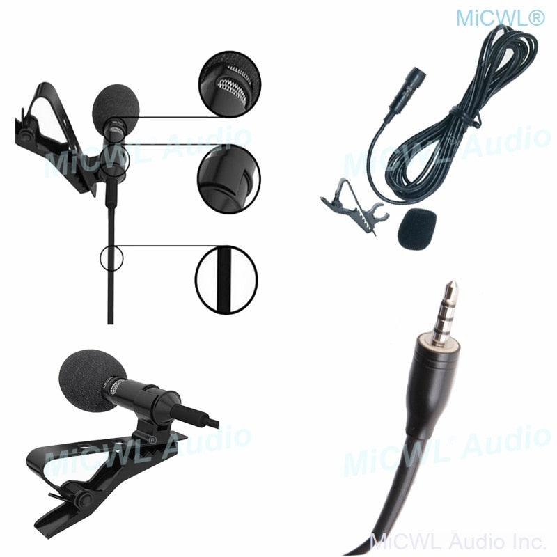 MiCWL T60 Best Tie Clip-On Lavalier Microphone For Sennheiser Shure AKG Audio-Technica MiPro Samson Wireless System 2m Cable - MiCWL Audio Inc