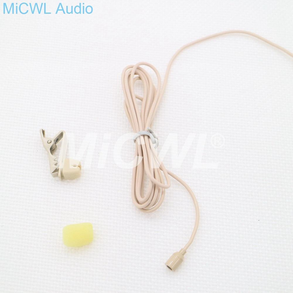 Mini Clip Lavalier Lapel Microphone for Sennheiser Belt Pack Wireless System 3.5mm Lock Jack Black Beige color - MiCWL Audio Inc