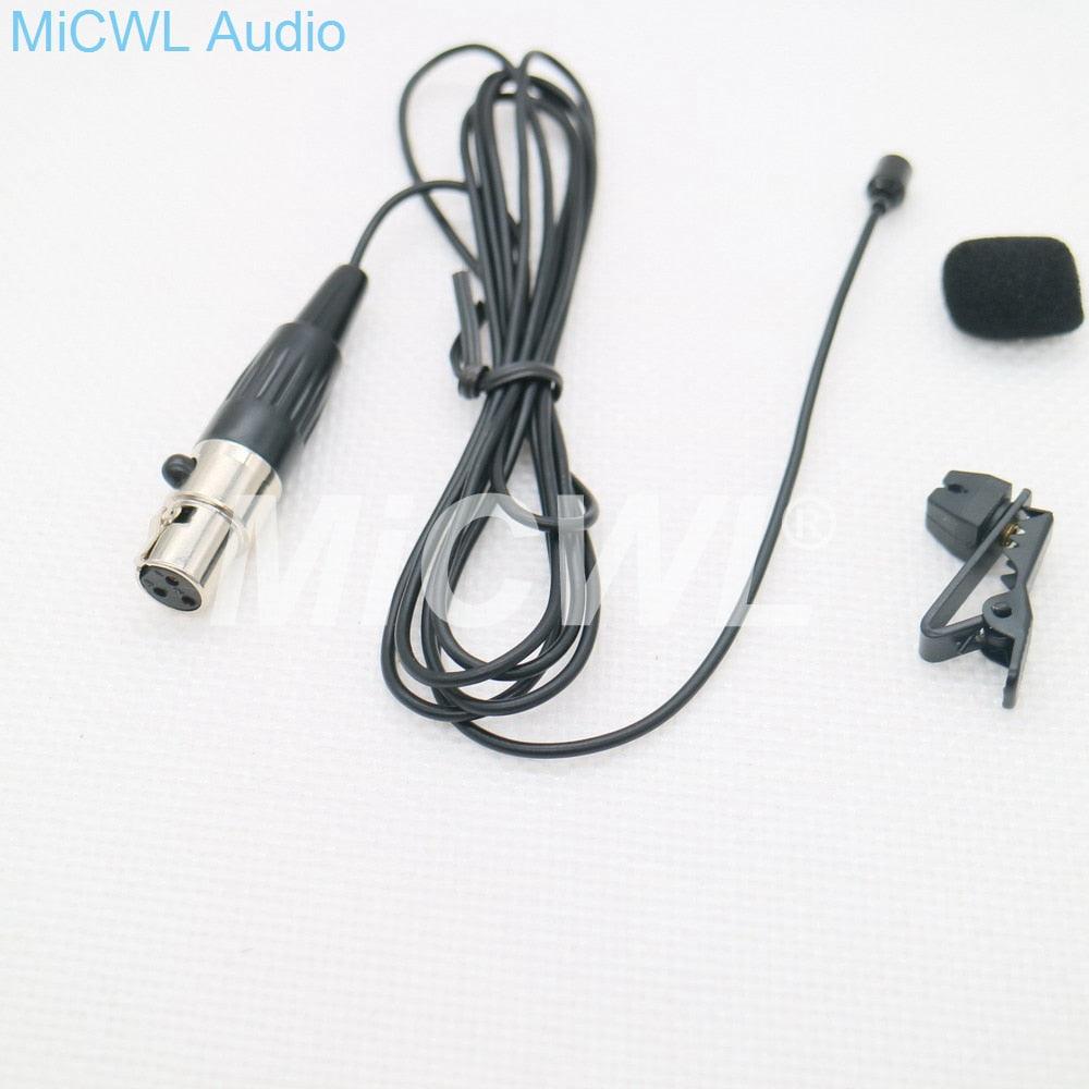 Mini Tie Clip Lavalier Microphone for AKG Samson Gemini TA3F 3Pin XLR Belt Pack Wireless System Black Beige color - MiCWL Audio Inc