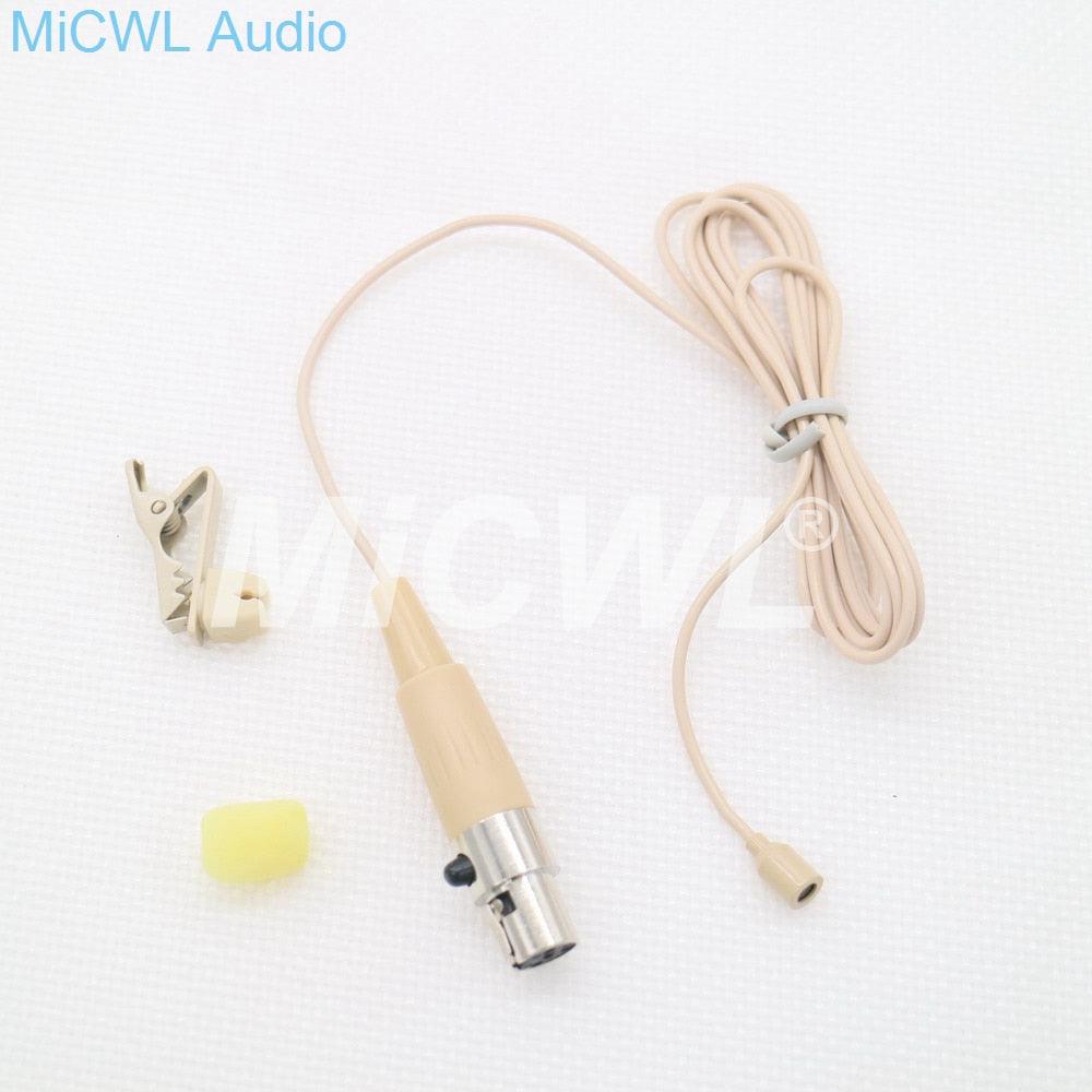 Mini Tie Clip Lavalier Microphone for AKG Samson Gemini TA3F 3Pin XLR Belt Pack Wireless System Black Beige color - MiCWL Audio Inc