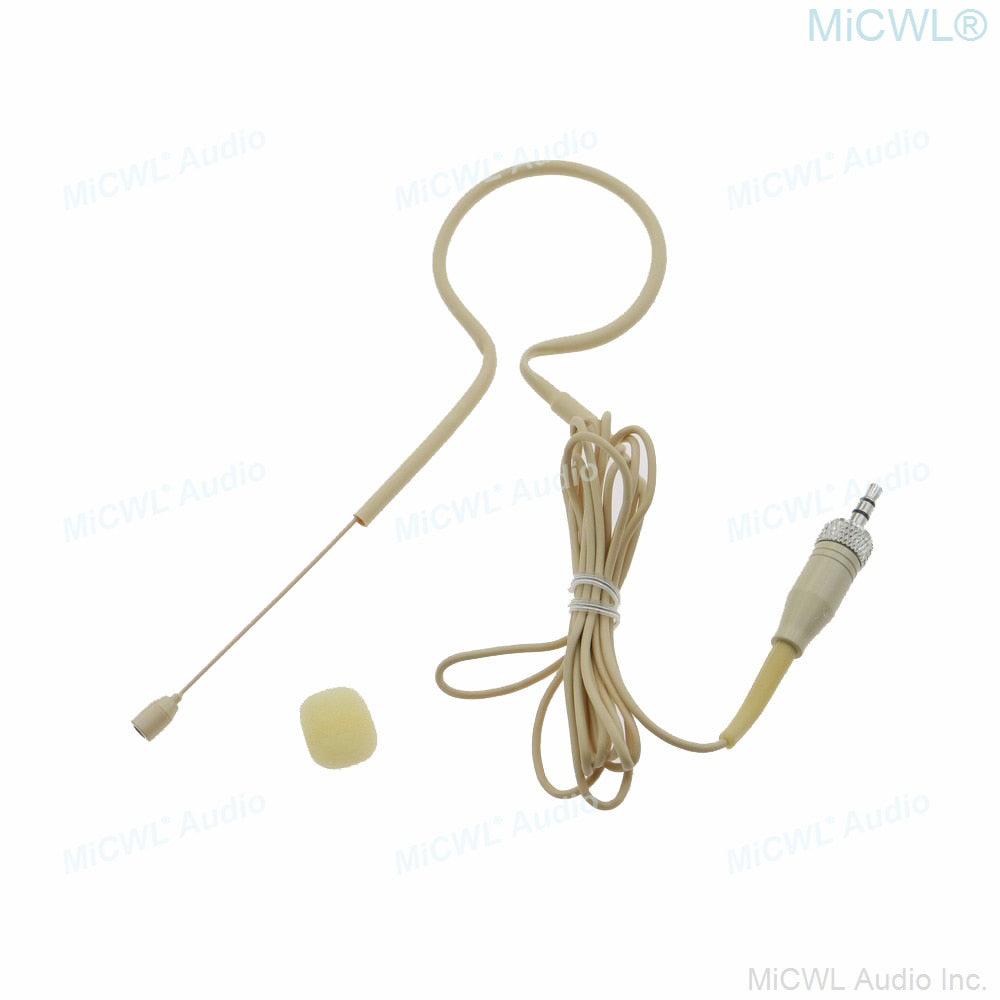 Beige Black Single Earset Hook Headset Microphone For Sennheiser Mic G2 G3 G4 Wireless BeltPack Transmitter 3.5mm Lock - MiCWL Audio Inc