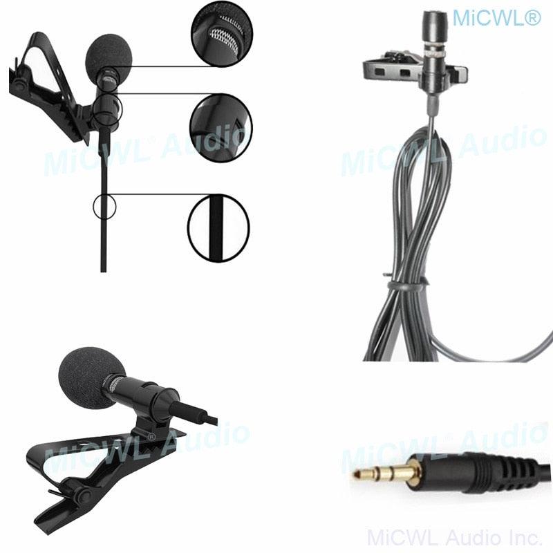 MiCWL T60 Best Tie Clip-On Lavalier Microphone For Sennheiser Shure AKG Audio-Technica MiPro Samson Wireless System 2m Cable - MiCWL Audio Inc