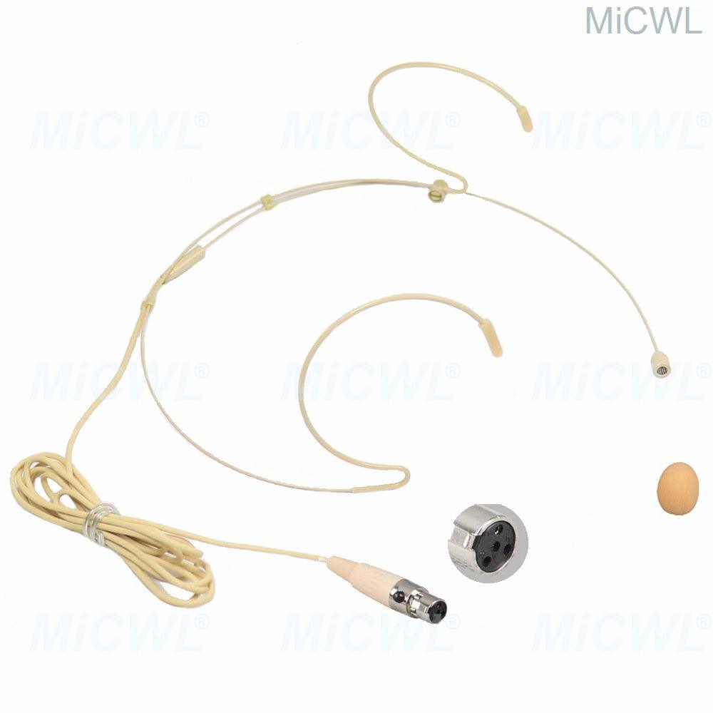 Skin Sing Speech Karaoke Headset Microphone For Sennheiser 3.5mm Lock Shure AKG 4Pin 3Pin MiPro Wireless BeltPack Transmitter - MiCWL Audio Inc