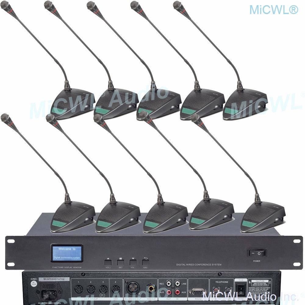 Professional IEM800 Digital Conference Microphone System Built-in speaker Desktop Gooseneck President Delegate MiCWL A351M-A06 - MiCWL Audio Inc