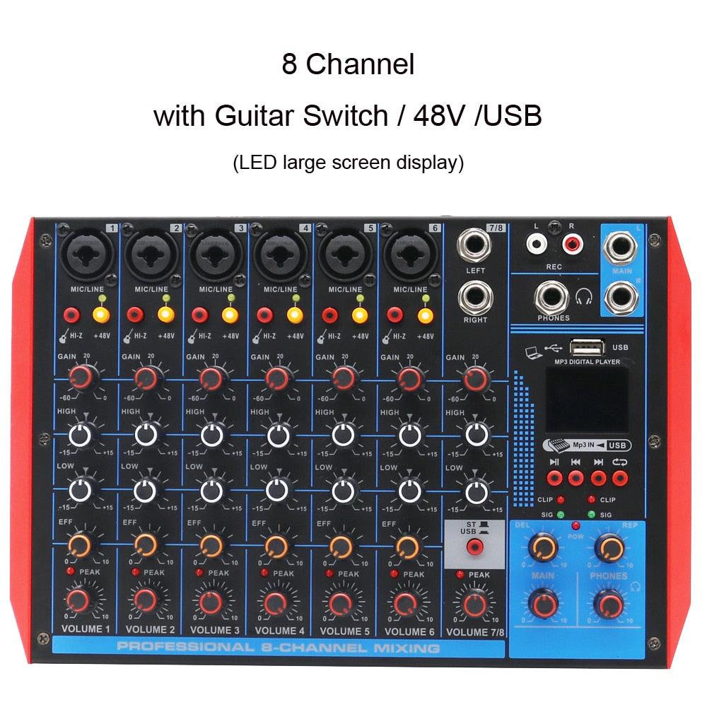 Host Sale 4 6 8 Channel Bluetooth Sound Audio Stage Home Studio Live Mixng Mixer Connect Wireless Wired Microphone - MiCWL Audio Inc