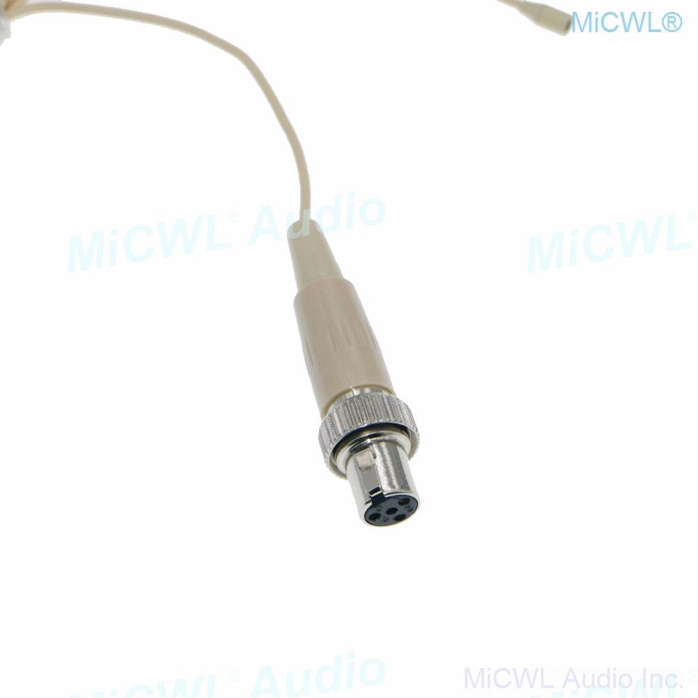 High Quality Beige Black Headset Microphone For MiPro Audio Wireless earset Mics System 4Pin mini Lock - MiCWL Audio Inc