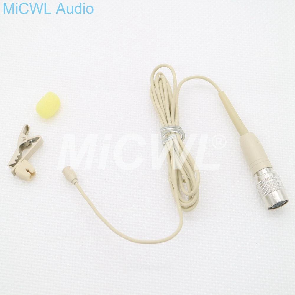 Mini Lavalier Lapel Microphone for Audio-Technica Belt Pack Wireless Black Beige color - MiCWL Audio Inc