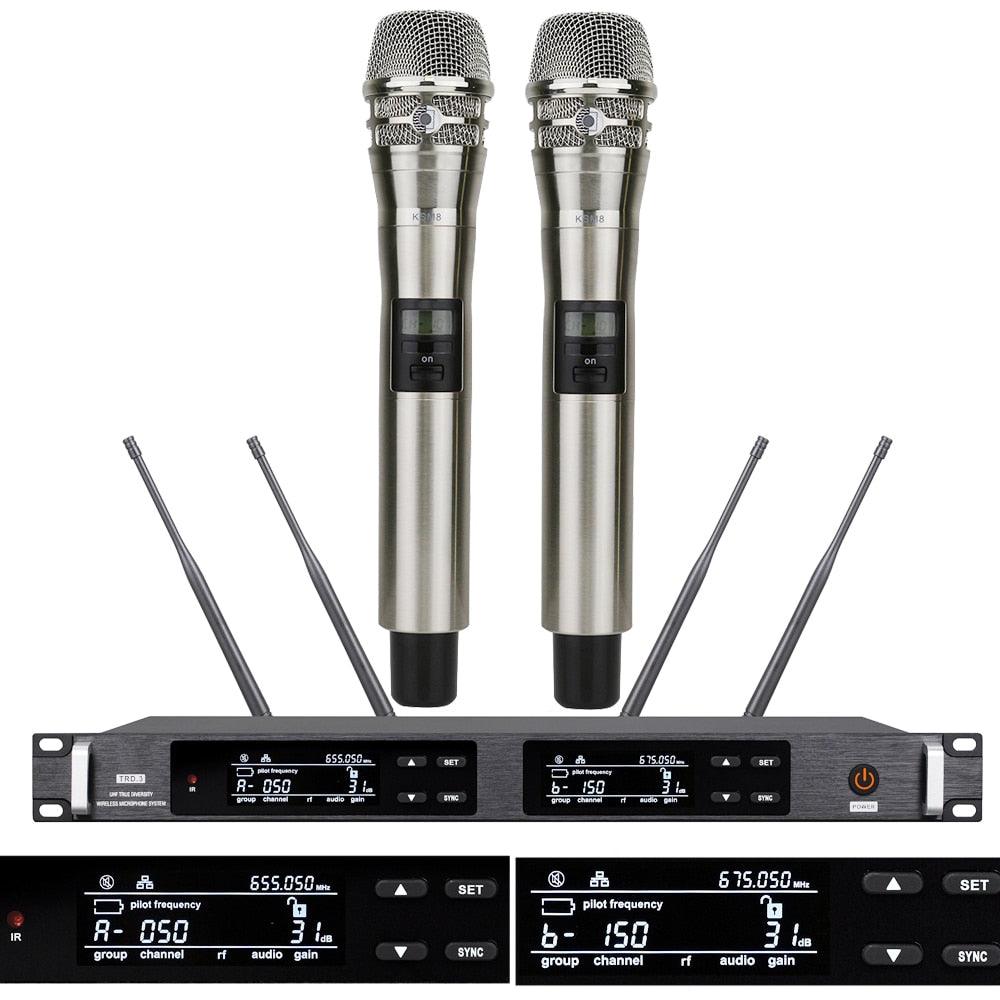 Pro ULXD4 4 Antenna True Diversity Dual KSM9 Condenser Capsule Handheld Stage Vocal Concert Mics Silver KSM8 Dynamic Sing Sets - MiCWL Audio Inc