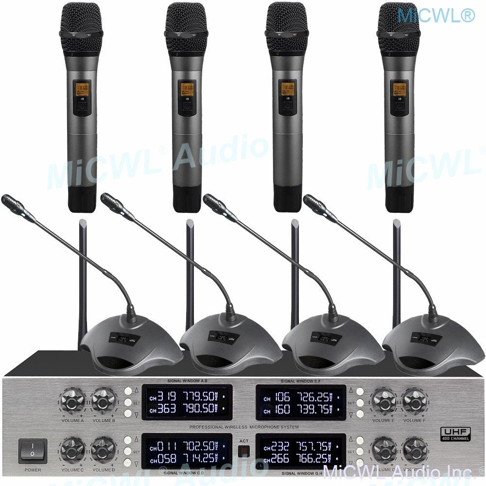 Pro 400 Channel CCS 900 Ultro Discussion Digital Wireless Microphone CCS-DL with 8 Cardioid Desktop Gooseneck Mic System - MiCWL Audio Inc