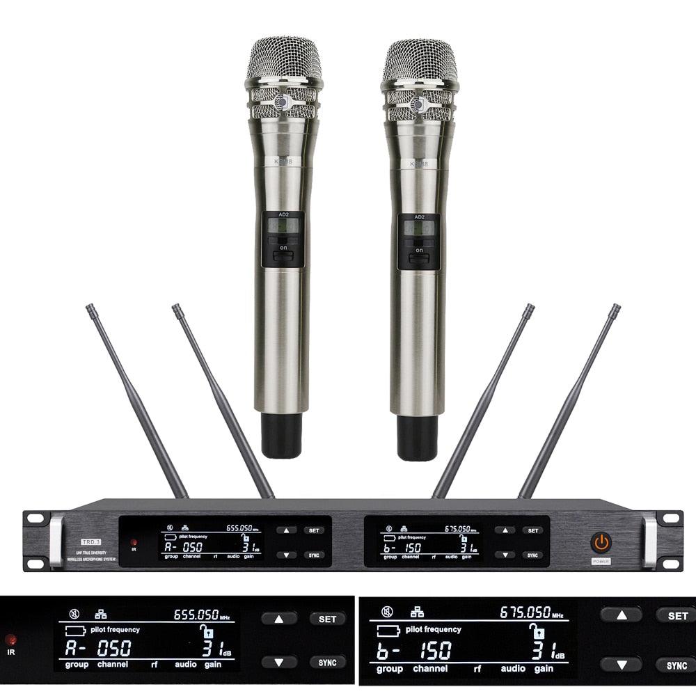 Pro AD2 300 Channel Digital Wireless Microphone Karaoke System KSM8 SKM9000 Handheld True Diversity Stage Concert Mics 4 Antenna - MiCWL Audio Inc