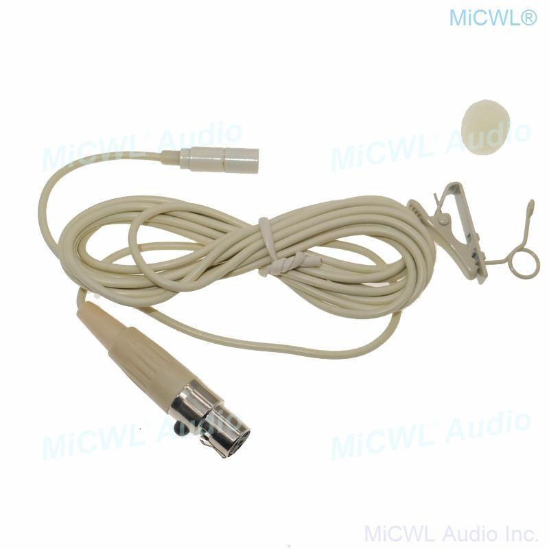 Professional ME2 Microphone Beige Lavalier For Shure ULXD SLXD PGX QLXD Wireless BeltPack mini 4Pin - MiCWL Audio Inc